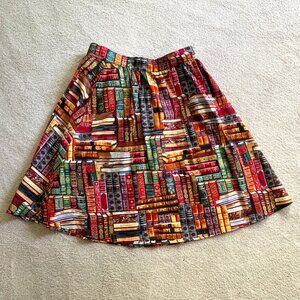 Retrolicious Book Print Skirt M